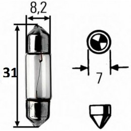 Lemputė cilindrinė 3W (10vnt)