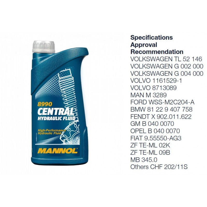 Skystis hidraulinis 1L MANNOL Central Hydraulic Fluid 8990 (CHF)