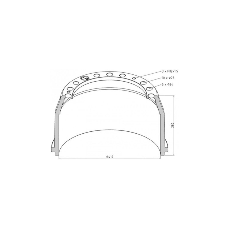 Būgnas stabdžių 410*180/280