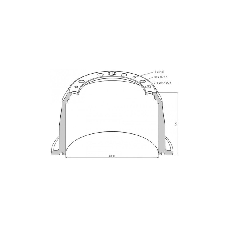 Būgnas stabdžių 413*254/320