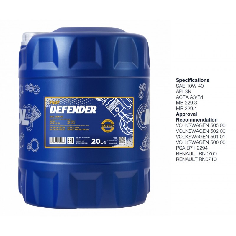 Alyva variklinė 20l 10W40 MANNOL Defender 7507