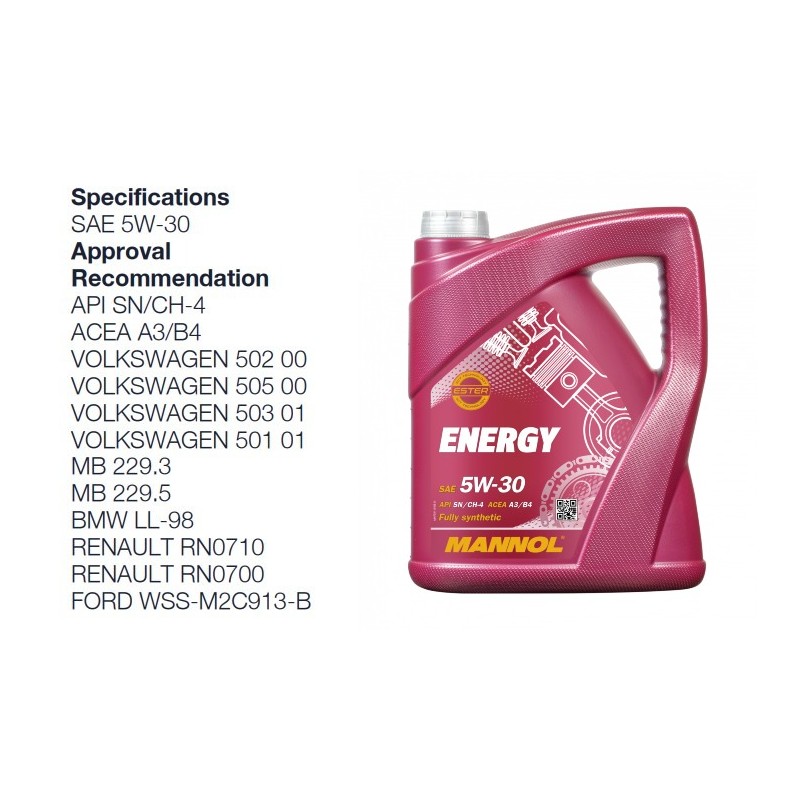 Alyva variklinė 5l 5W30 MANNOL Energy 7511