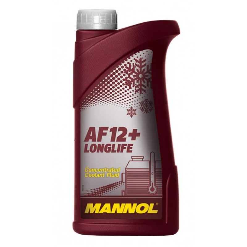 Koncentratas aušinimo skysčio "Antifrizas" 1L MANNOL Antifreeze AF12+ Longlife 4112 (raudonas)