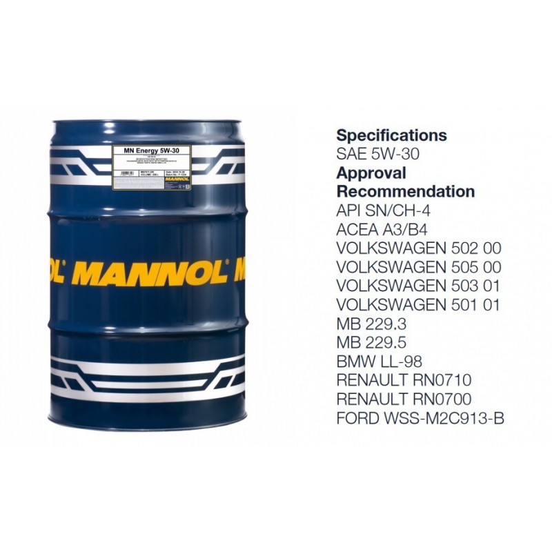 Alyva variklinė 60L 5W30 MANNOL Energy 7511