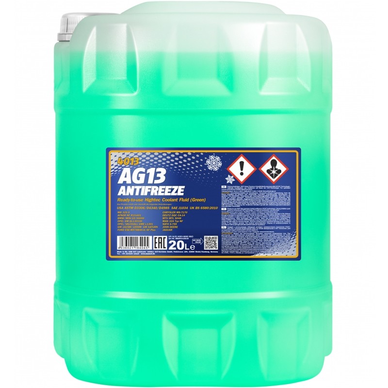 Skystis aušinimo "Antifrizas" 20L MANNOL Antifreeze AG13 (-40 °C) Hightec 4013 (žalias)