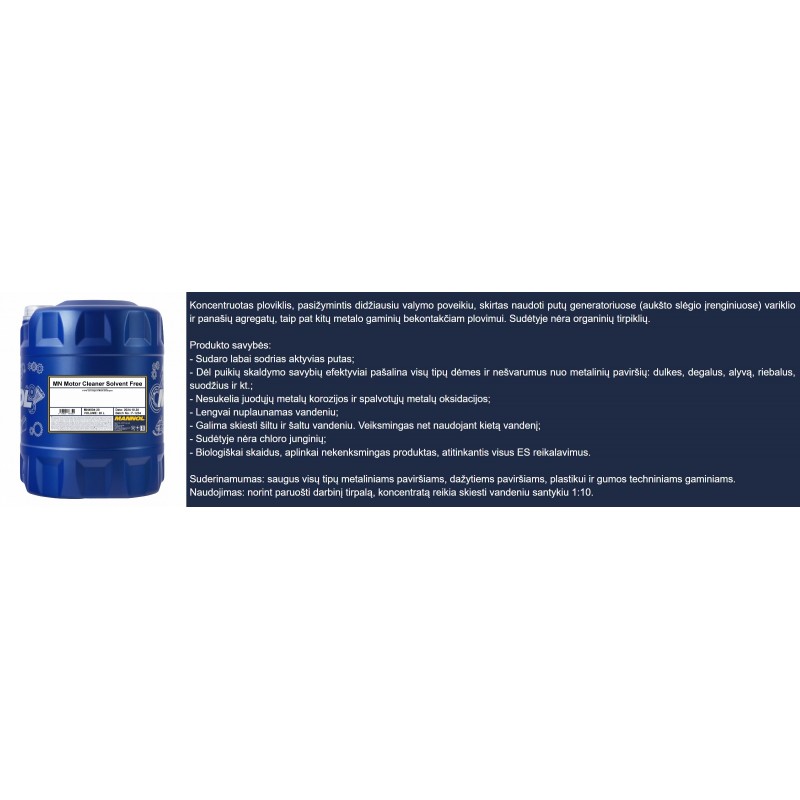 Skystis variklio plovimui 20L MN Motor Cleaner Solvent Free