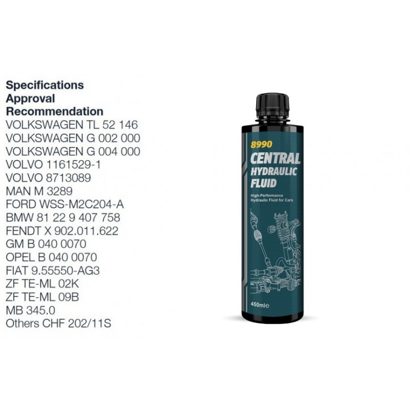 Skystis hidraulinis 450ml MANNOL Central Hydraulic Fluid 8990 (CHF)