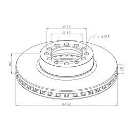 Diskas stabdžių 375*44*128