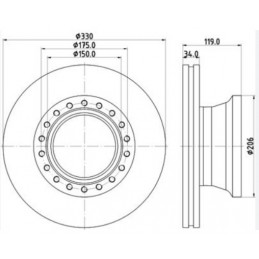 Diskas stabdžių 432*45*130