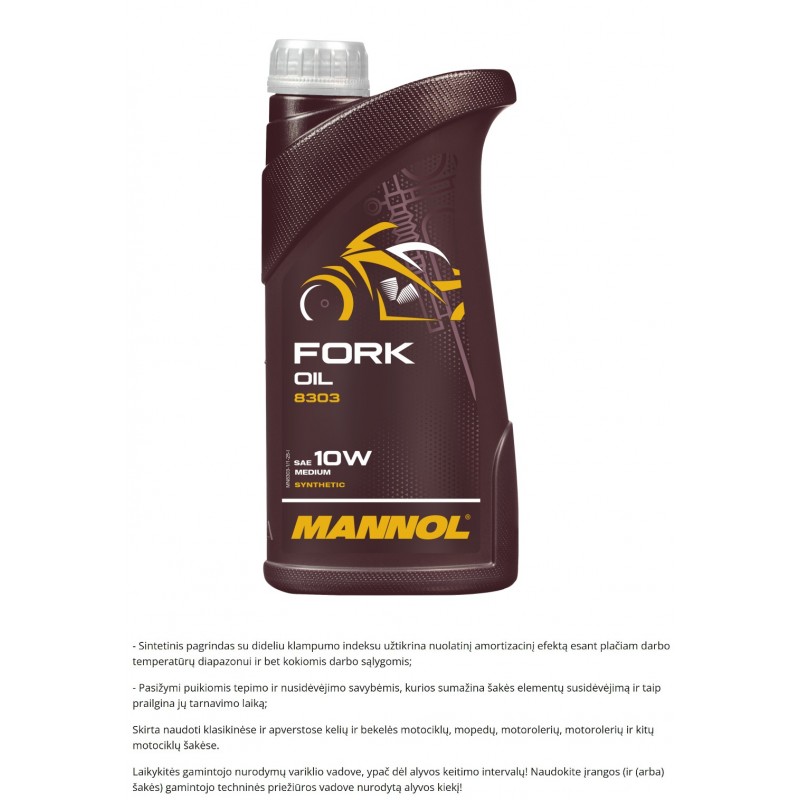 Alyva amortizatoriams 1L MANNOL Fork Oil 10W 8303