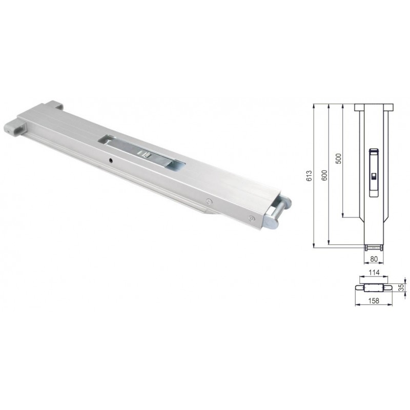Statramstis vidurinis AluGrip 500 600mm