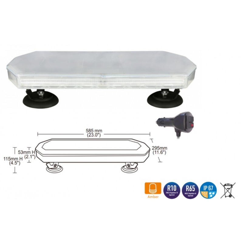 Švyturėlis geltonas 200 LED 585*295*53mm R65 R10 12/24V
