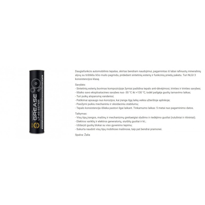 Tepalas universalus 400g MANNOL Lithium Grease LT-43 Ester 8031
