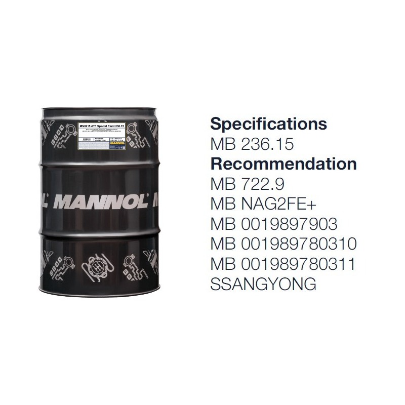 Alyva transmisinė 208l MANNOL ATF Special Fluid 236.15 8215