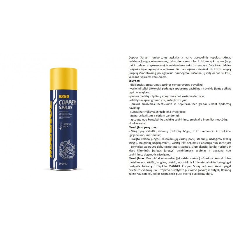 Tepalas vario 500ml MANNOL Copper Spray 9880