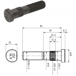 Smeigė rato M18*1,5 L-58