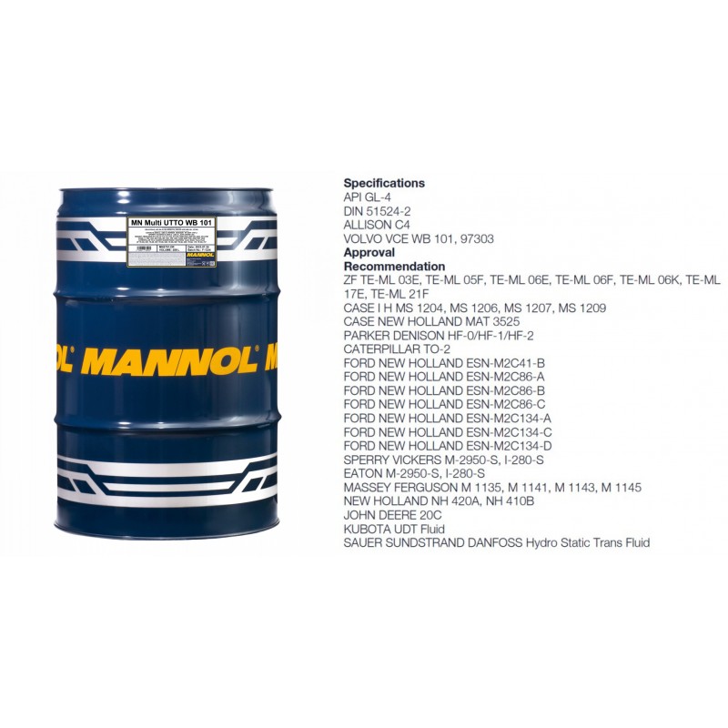Alyva transmisinė/hidraulinė 208L MANNOL Multi UTTO WB 101 2701