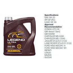 Alyva variklinė 60L 0W20 MANNOL Legend Ultra 7918