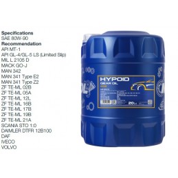 Alyva transmisinė 1L MANNOL Hypoid 80W90 GL-4/GL-5 LS 8106