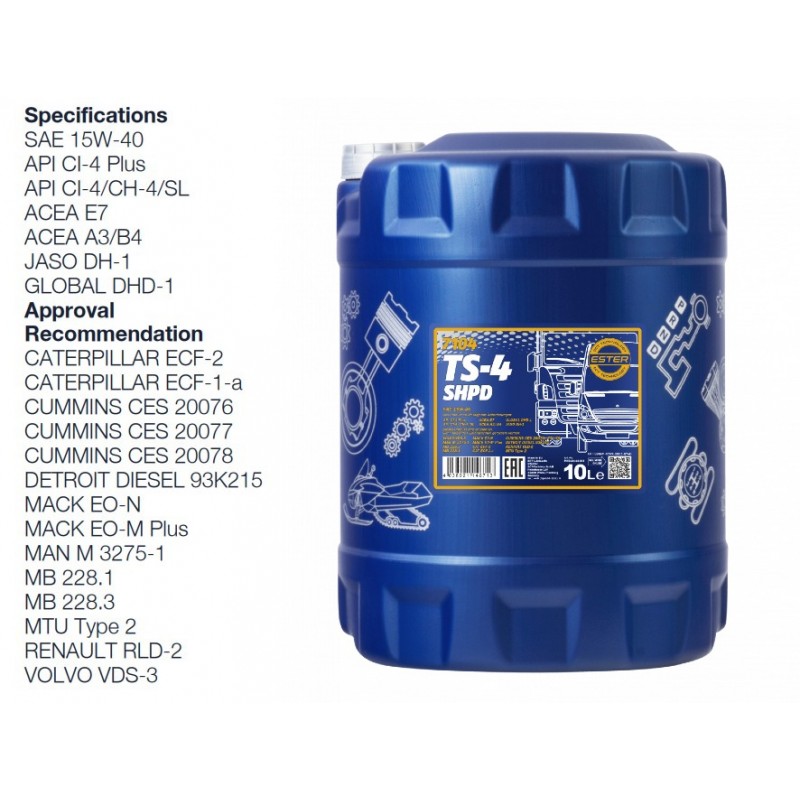 Alyva variklinė 10L 15W40 MANNOL TS-4 SHPD Extra 7104