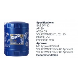 Alyva variklinė 10l 5W30 MANNOL Longlife 504/507 7715