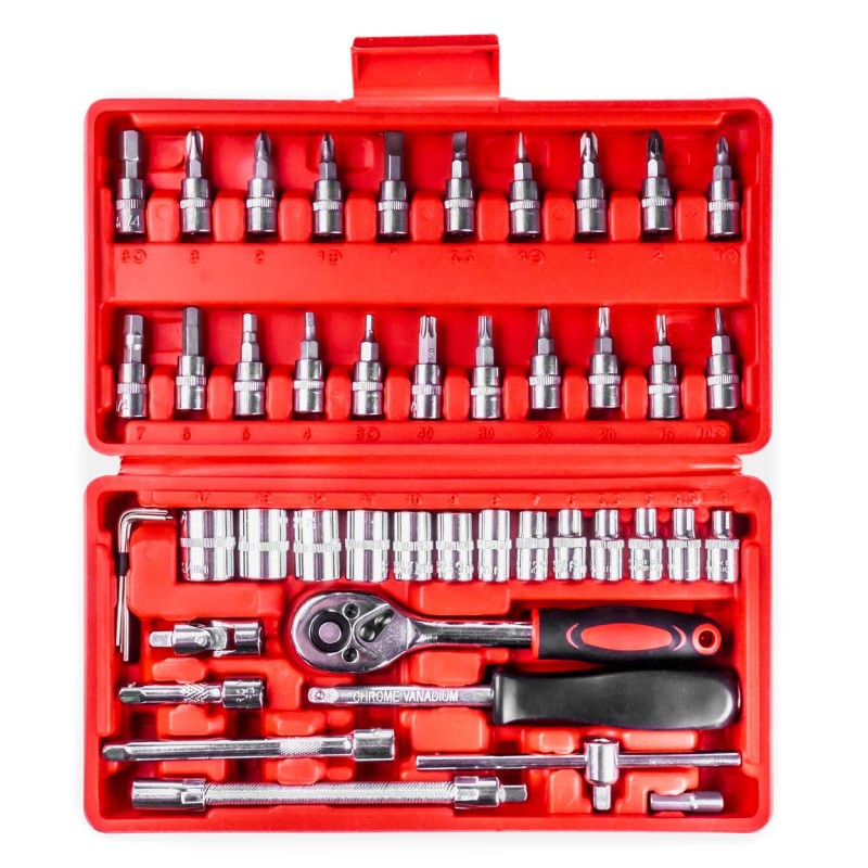 Galvučių rinkinys 1/4" (46vnt)