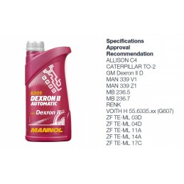 Alyva transmisinė 4L MANNOL Automatic ATF Dexron II 8205