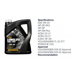 Alyva variklinė 5l 5W30 MANNOL Energy Combi LL 5W-30 7907