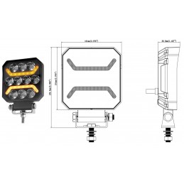 Žibintas darbo LED 110*110*28mm 48W