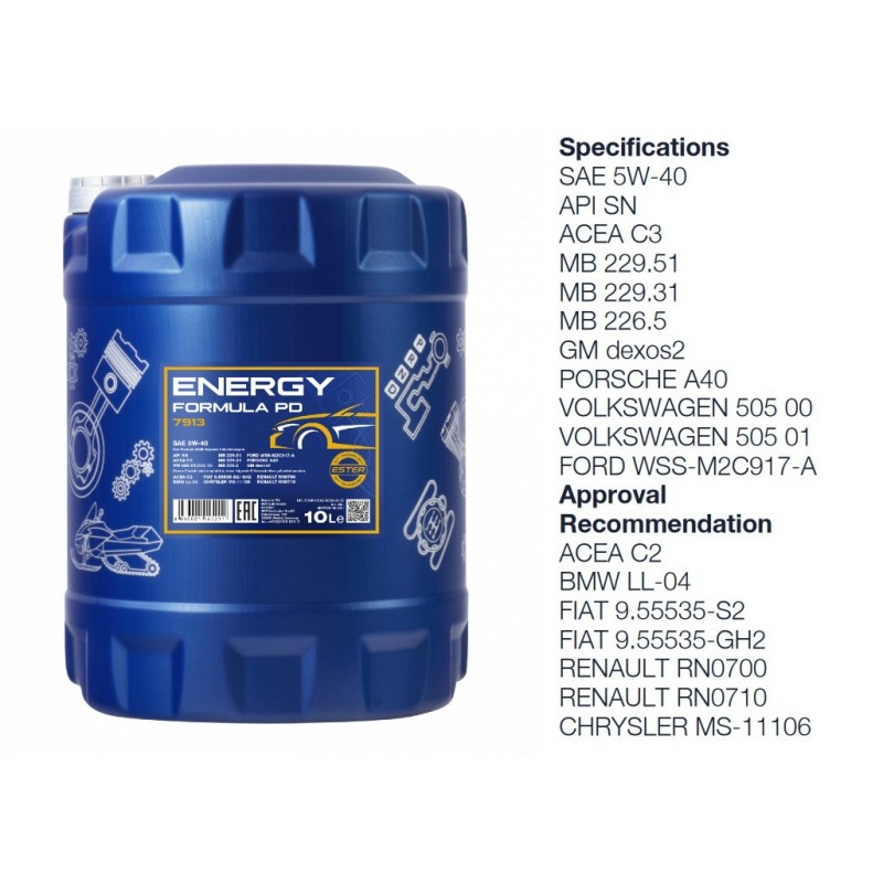 Alyva variklinė 10L 5W40 MANNOL Energy Formula PD 7913