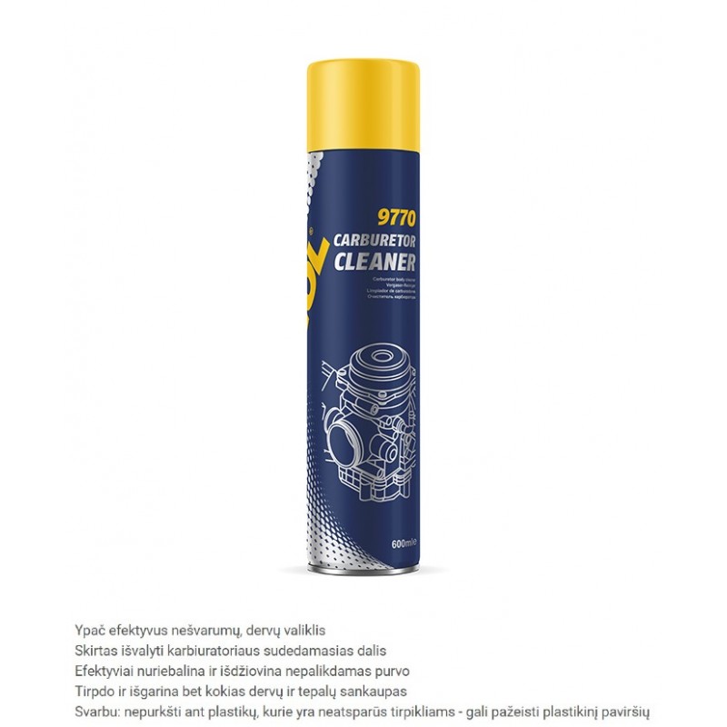 Valiklis karbiuratoriaus 600ml MANNOL Carburetor Cleaner 9770