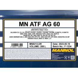 Alyva transmisinė 10L MANNOL ATF AG55 8212