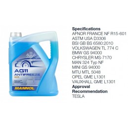 Skystis aušinimo "Antifrizas" 20L MANNOL Antifreeze AF12+ (-40 °C) Longlife 4012 (raudonas)