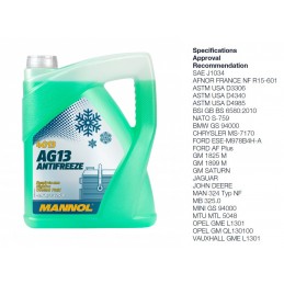 Skystis aušinimo "Antifrizas" 20L MANNOL Antifreeze AF12+ (-40 °C) Longlife 4012 (raudonas)