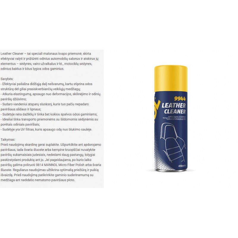 Valiklis odai 450ml MANNOL Leather Cleaner 9944